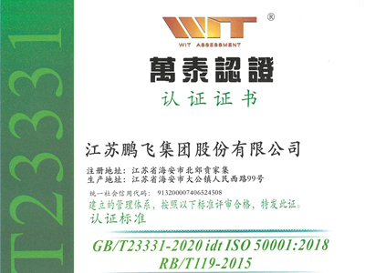 能(néng)源管理體系認證證書